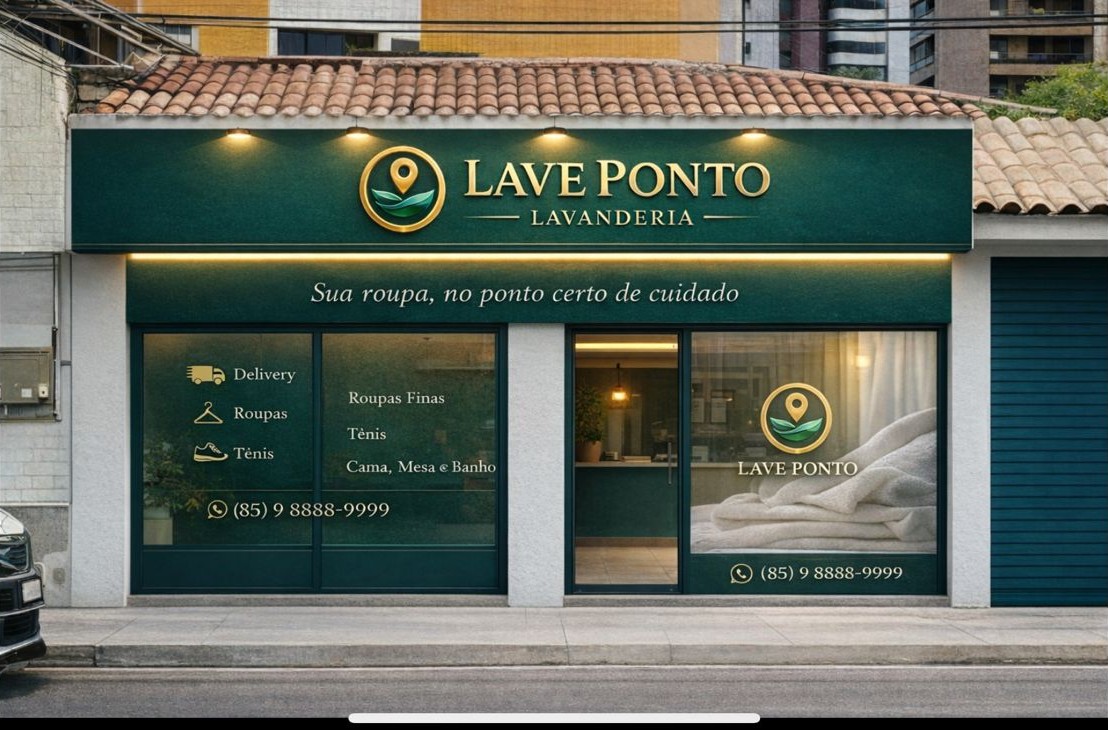 Fachada da Lave Ponto Lavanderia no Cocó, Fortaleza